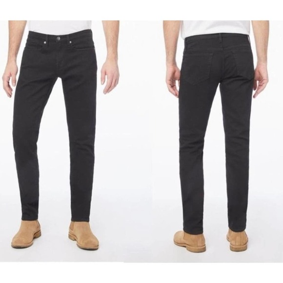 Frame L'Homme Coated Black Jeans Mid Rise Tapered Knee Men's 32 NWOT - Picture 1 of 11